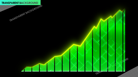 Green Bar and Line Graph Showing Upward Trend