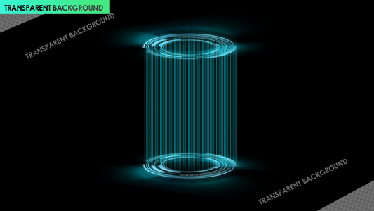 Hologram Blue Cylinder with HUD Reveal