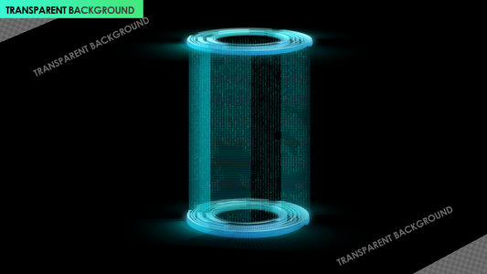Holographic Blue Cylinder HUD Structure