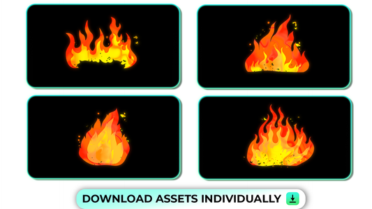 Cartoon Fire Yellow Orange Stop Motion with Fire Particles - Quickate Motion