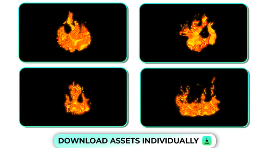 Cartoon Fire Line Type Stop Motion Flames and Particles - Quickate Motion