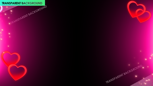 Pink Glow Romantic Overlay with Red and White Hearts