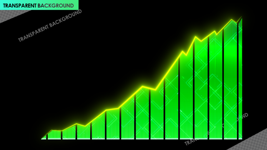 Green Bar Graph with Ascending Line