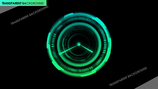 Neon Green HUD Tech Clock with Fast-Moving Time - Quickate Motion
