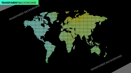 World Map Dotted Radial Blur Reveal