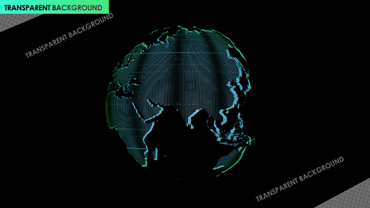 Blue Tech World Map Vertical Blinds with Circular Motion Sphere
