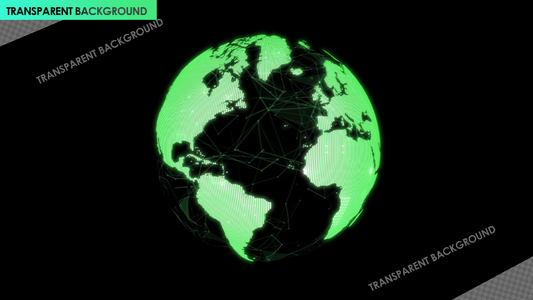 Revolving Green Network Sphere Globe World Map