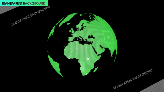 Green Network Globe Sphere with Revolving Tech Texture