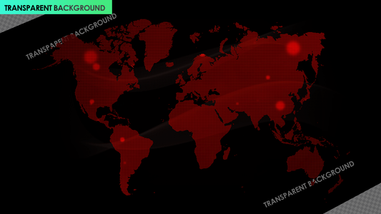 Global Crisis Red Alert World Map with Ripple Effect