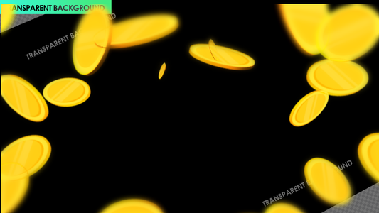 Gold Coin Burst with Circular Zoom Blur