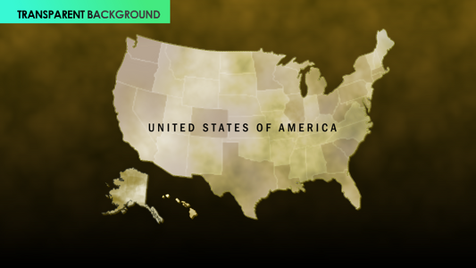 USA Map Animation with Golden Brown Effect for Geopolitical Projects