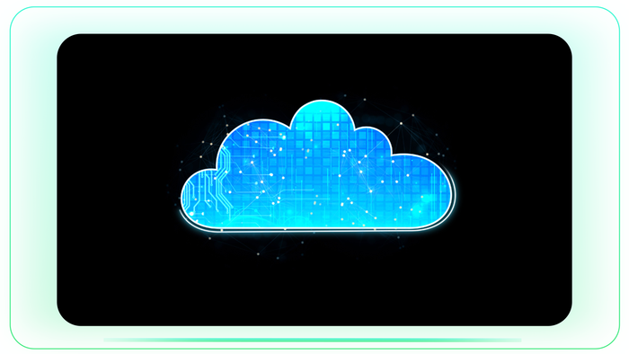 Cloud Storage Blue with Data Overlay Technology stock footage visual