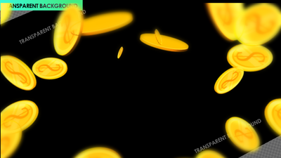 Gold Coin Burst with Circular Zoom Blur