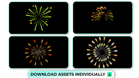 Firework Burst and Glow Streaks Celebration Popups