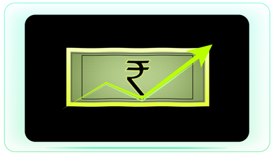 Rupee Note with Arrow Up Showing Currency Growth