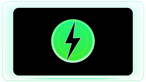 Power Outage Bolt Animation with Green Power Button stock footage visual