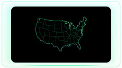 USA Map Neon Outline
