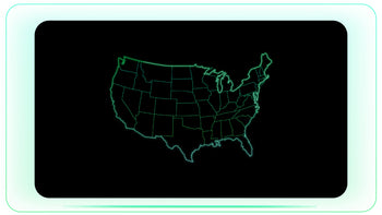 USA Map Neon Outline