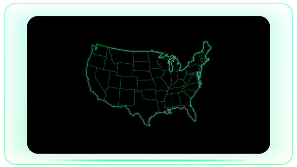 USA Map Neon Outline