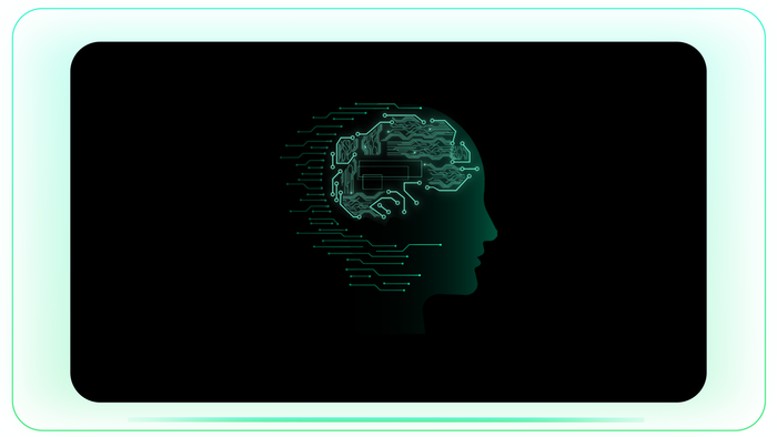 Tech Brain and AI Brain in Human Outline stock footage visual