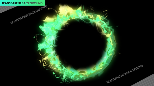 Circular Energy Flow Loop Overlay neon green and yellow
