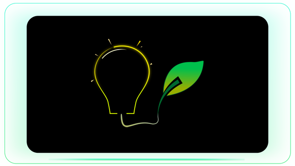 Green Energy Bulb with Plant Growth