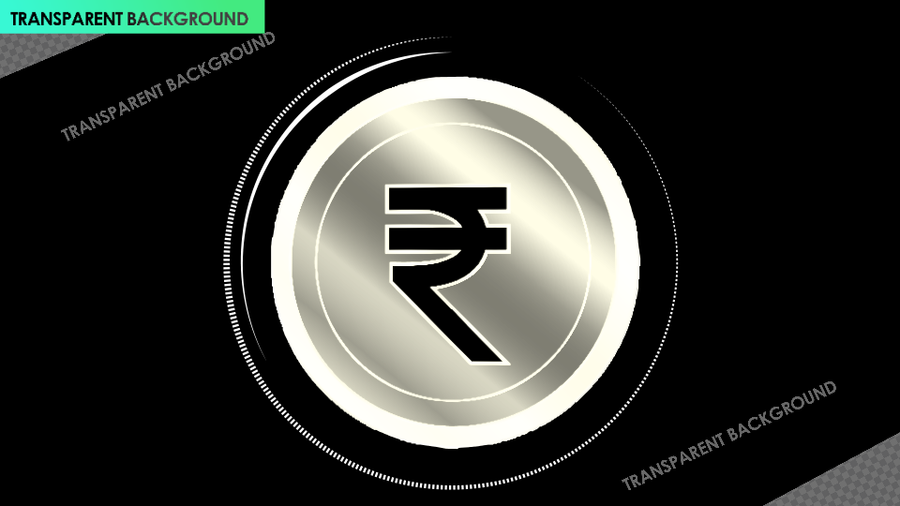 Silver Rupee Currency Circular 3D Flip Coin