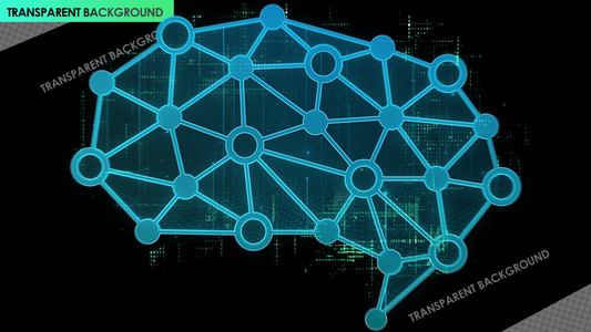 Technological Brain Illustration in Digital Tech Design
