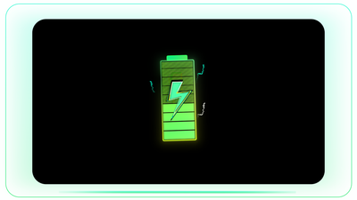 Battery Full with Bolt Animation Inside