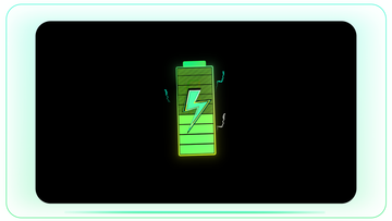 Battery Full with Bolt Animation Inside