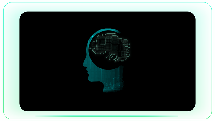 Tech Brain and AI Brain in Human Outline stock footage visual