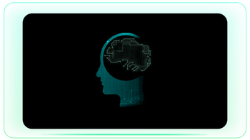 Tech Brain and AI Brain in Human Outline