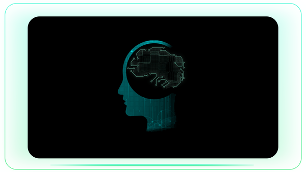 Tech Brain and AI Brain in Human Outline