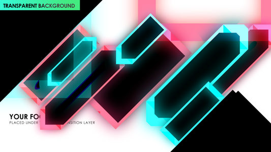 Dynamic RGB Glowing Arrow Shapes Matte Transition