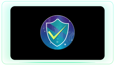 Tech Security Shield Tick for Safety with Tech UI Icon