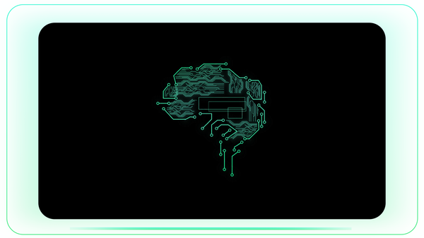 Artificial Intelligence Brain on Outline Technology Thinking Brain