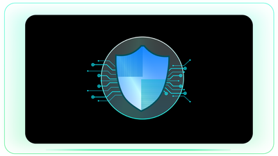Tech Shield Cybersecurity with Network Lines