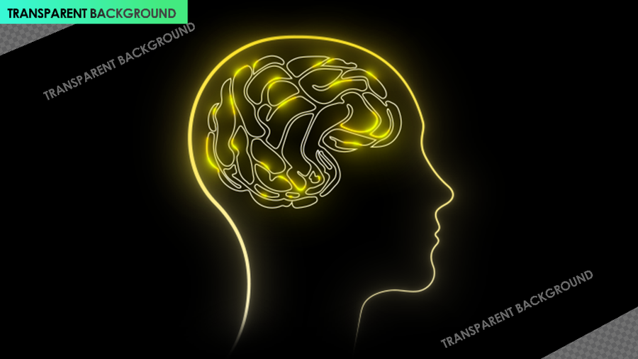 Brain Activity with Neural Signals and Dopamine Illustration