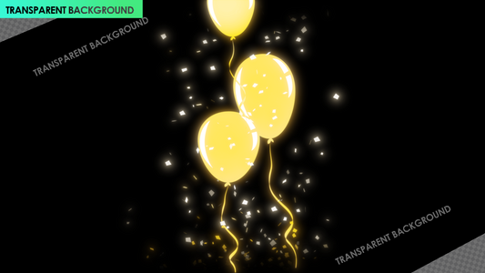 Golden Paper Popper with Balloons and Ribbons