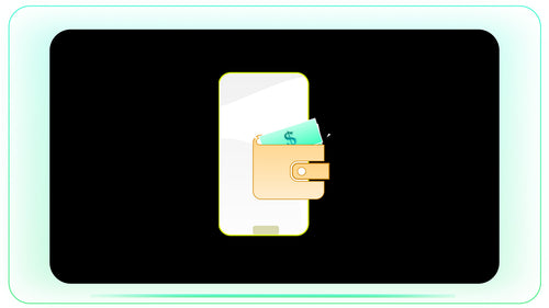 Mobile Wallet with Dollar Note stock footage visual