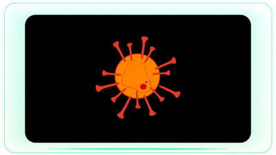 Virus Red with Thorns Cartoon Style