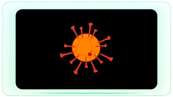 Virus Red with Thorns Cartoon Style