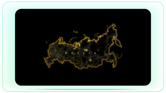 Russia Golden Map Reveal Dark Theme