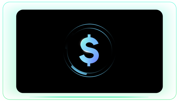 Dollar USD Symbol Currency Reveal with Blue Gradient HUD Circle