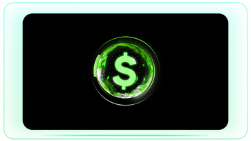 Neon Dollar Reveal with Global Influence and Rising Green Arrow