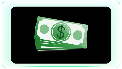 Fast Green Dollar Rupee Note Popup Slide with Glow