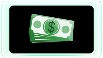 Fast Green Dollar Rupee Note Popup Slide with Glow