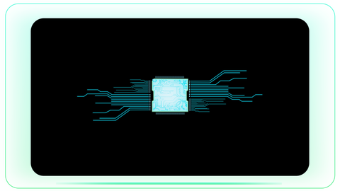 Digital Chip and IC Line Formation Illustration