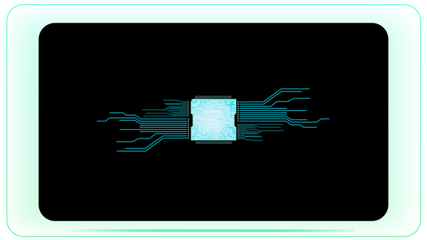 Digital Chip and IC Line Formation Illustration