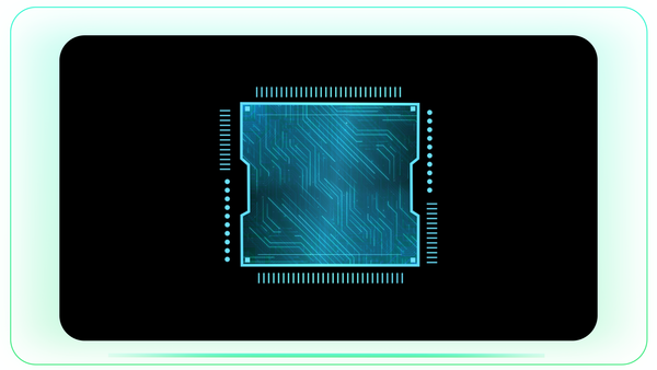 Chip Reveal Technology Animation in Blue
